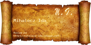Mihalecz Ida névjegykártya