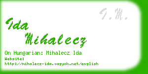 ida mihalecz business card
